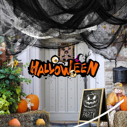 Creepy Cloth 6-Pack Gauze Decor – Weather-Friendly Halloween Drapes for Patio and Front Porch