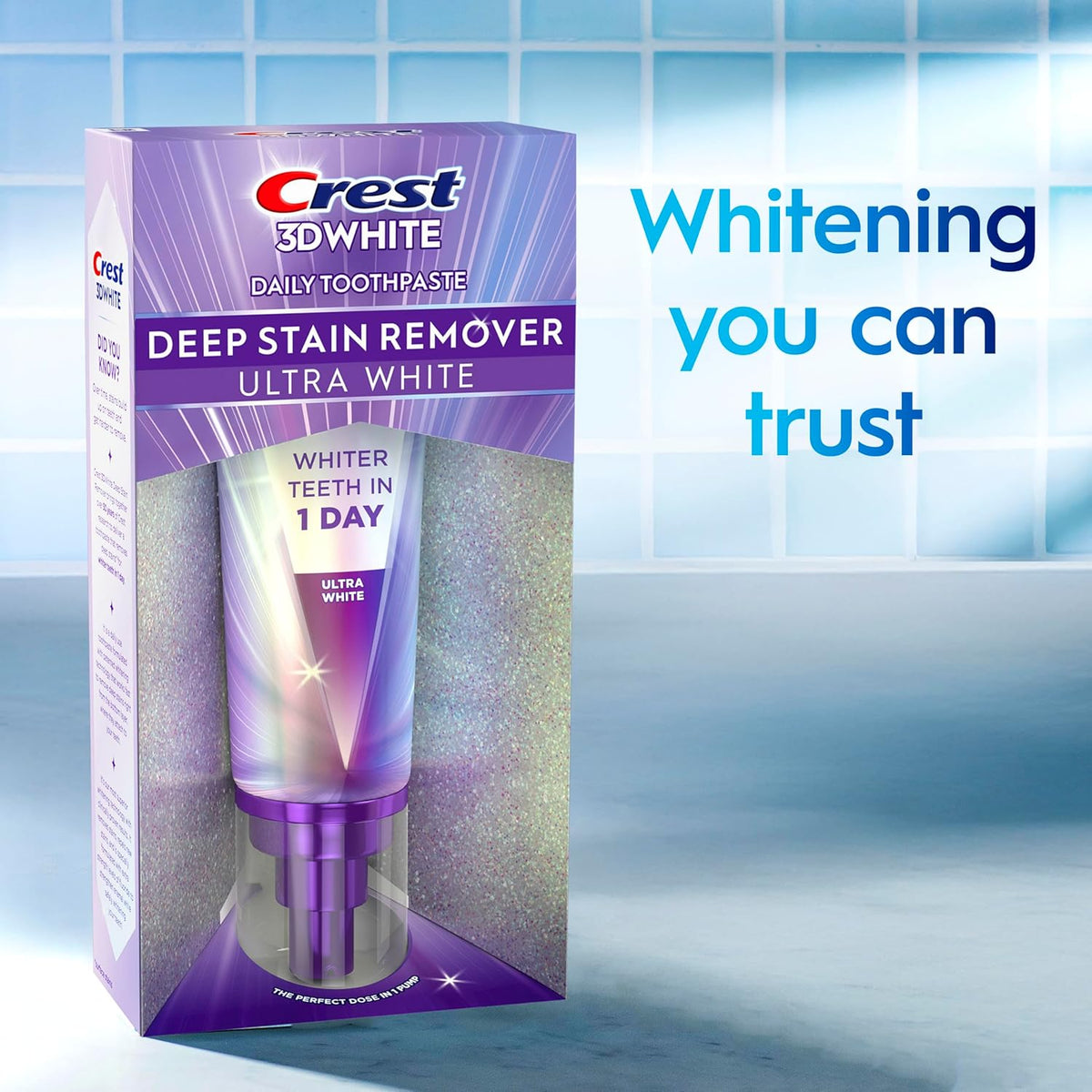 Crest 3DWhite Brilliance Ultra White Toothpaste – Streamlined Travel Kit Toothpaste for Coffee and Wine Stains