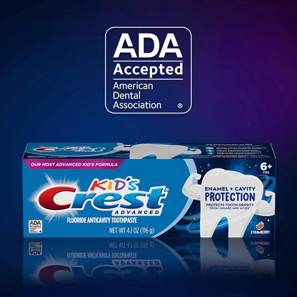Crest Kids Enamel + Cavity Protection Toothpaste 4.1oz Pack of 3 – Strawberry Flavor Toothpaste for Reluctant Brusher