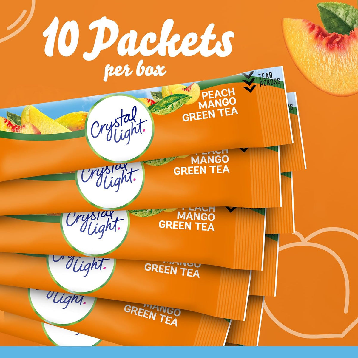 Crystal Light Peach Mango Green Tea Powdered Drink Mix – Zero-Sugar Wellness Companion for Calm Evening Wind-Down Rituals