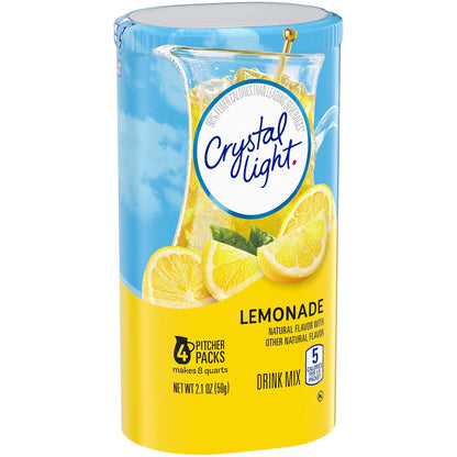 Crystal Light Sugar-Free Lemonade Drink Mix – Compact Lemonade Powder for Clutter-Free Pantry Shelves