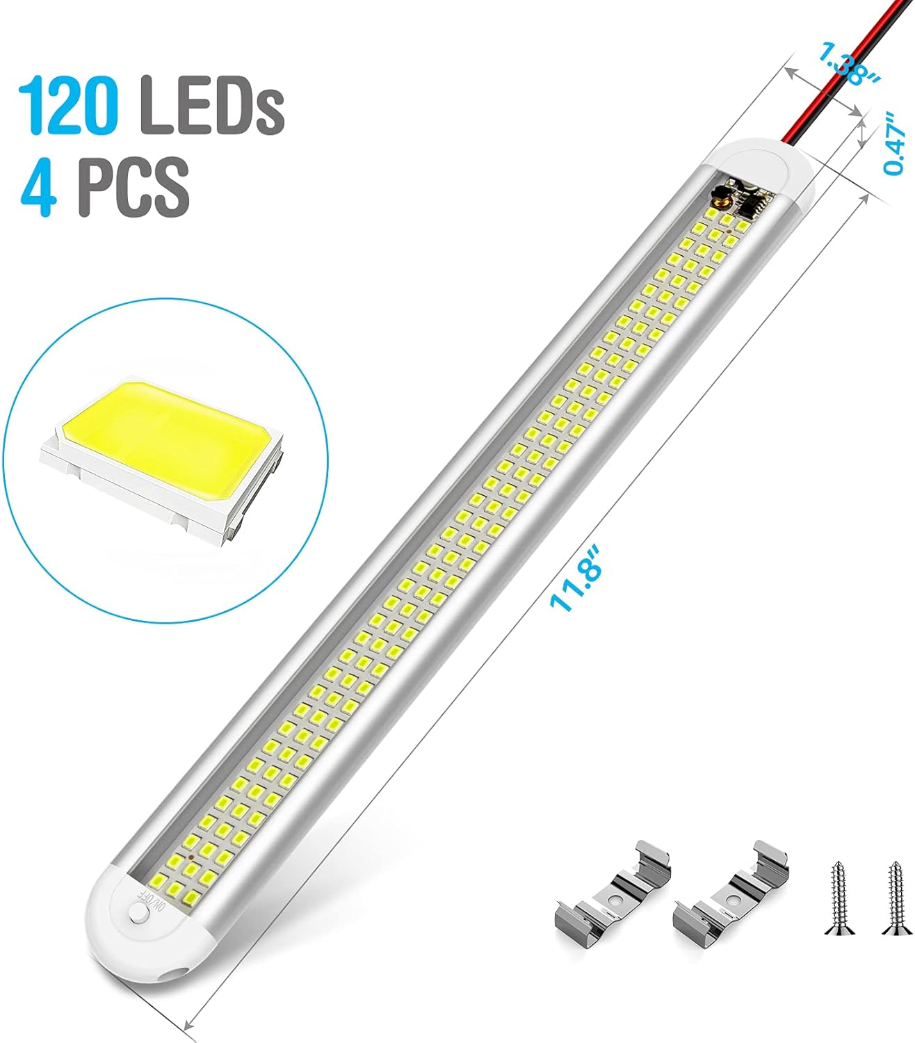 CT CAPETRONIX 12V LED Light Bar – Portable Overlanding Ceiling Light for Campervan and Tent Setups