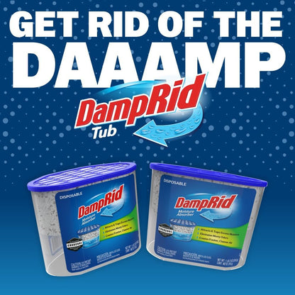 DampRid Fragrance Free Moisture Absorber – Portable Dampness Control for RV Trips and Boat Cabins, Activated Charcoal 3 Pack