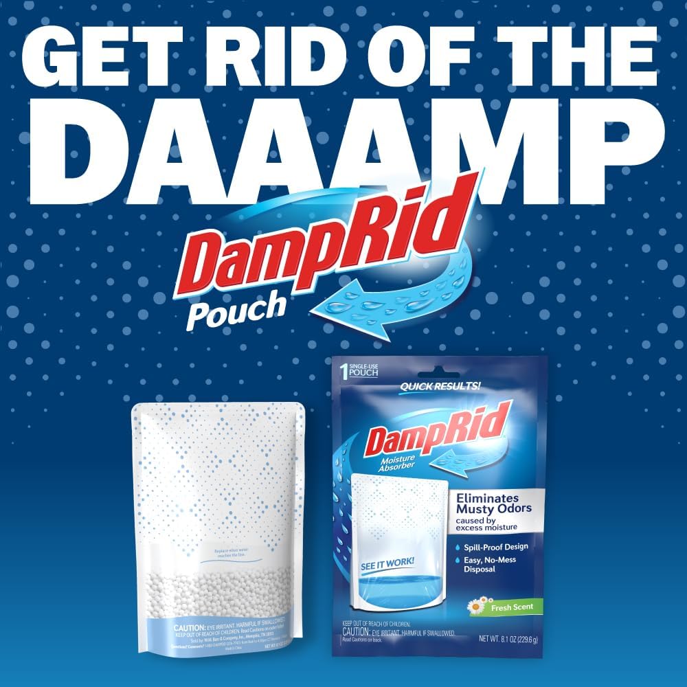 DampRid Fresh Scent Single-Use Pouch for Living Room Aesthetic and Cozy Whole-Home Humidity Care