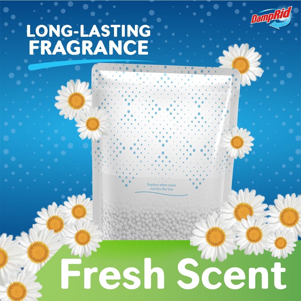 DampRid Fresh Scent Single-Use Pouch for Living Room Aesthetic and Cozy Whole-Home Humidity Care