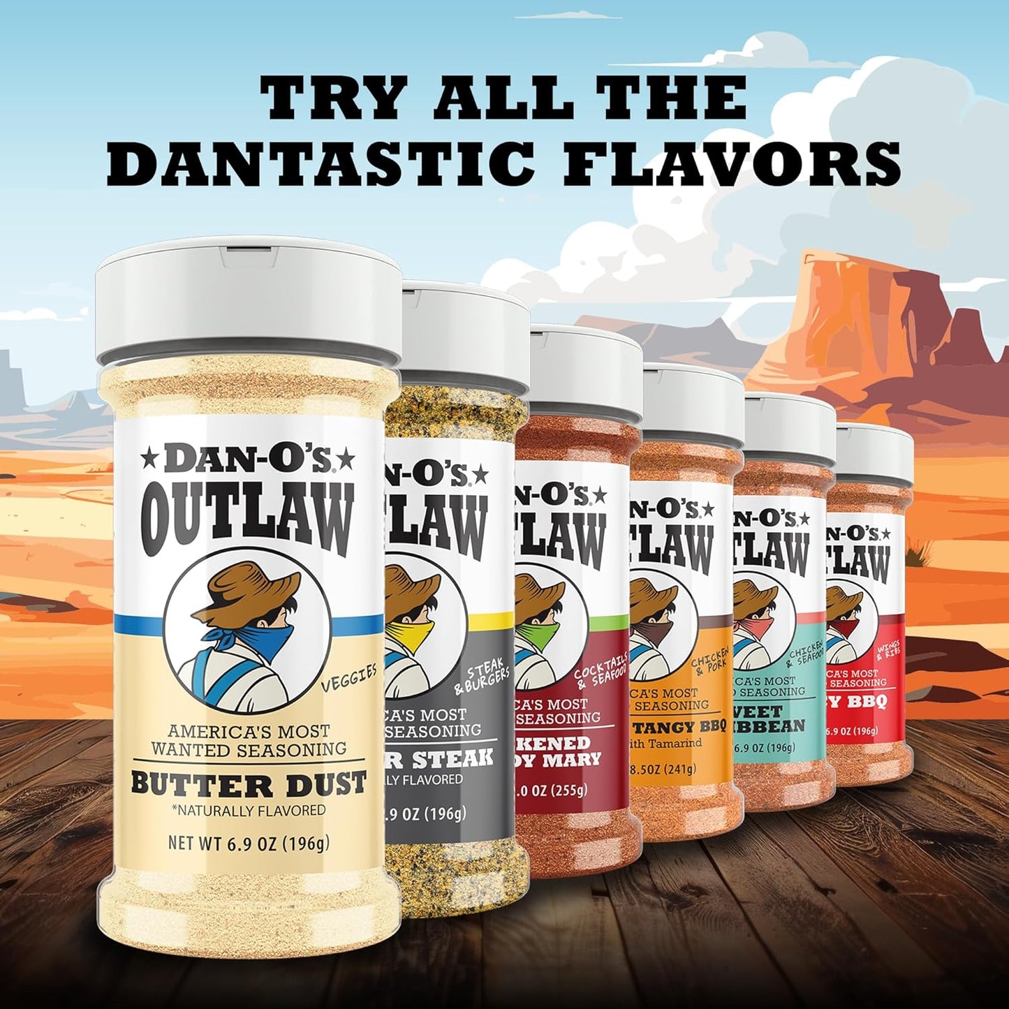 Dan-O's Outlaw Butter Dust Seasoning – Guilt-Free Buttery Flavor for Mindful Home Cooking, Sugar Free Spice Blend