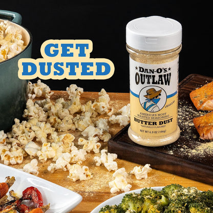 Dan-O's Outlaw Butter Dust Seasoning – Guilt-Free Buttery Flavor for Mindful Home Cooking, Sugar Free Spice Blend