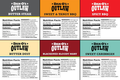 Dan-O's Outlaw Seasoning 6 Bottle Set – Chef-Inspired Premium Blends with Real Butter, Tamarind, and Habanero