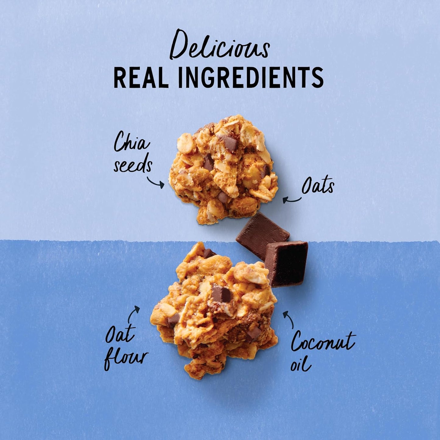 dark chocolate chunks combined with almond butter create a cookie-cluster texture