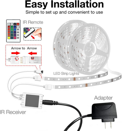 DAYBETTER Smart WiFi LED Strip Lights – Cozy Bedroom Aesthetic & Living Room Ambiance, Tuya App Color Changing