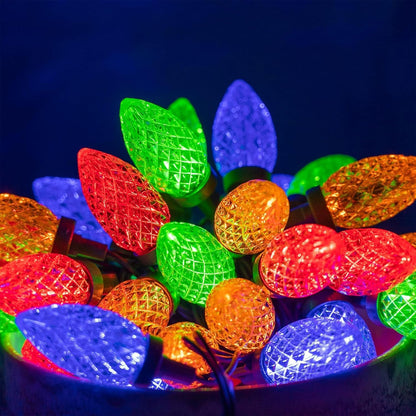 Dazzle Bright C9 String Lights – Cozy Living Room Christmas Tree Decor, 66 ft Multicolor LED