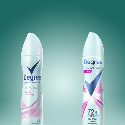 Degree Advanced Dry Spray Antiperspirant – 72-Hour All-Day Confidence for Busy Professionals, Sheer Powder 3.8 oz Pack of 3