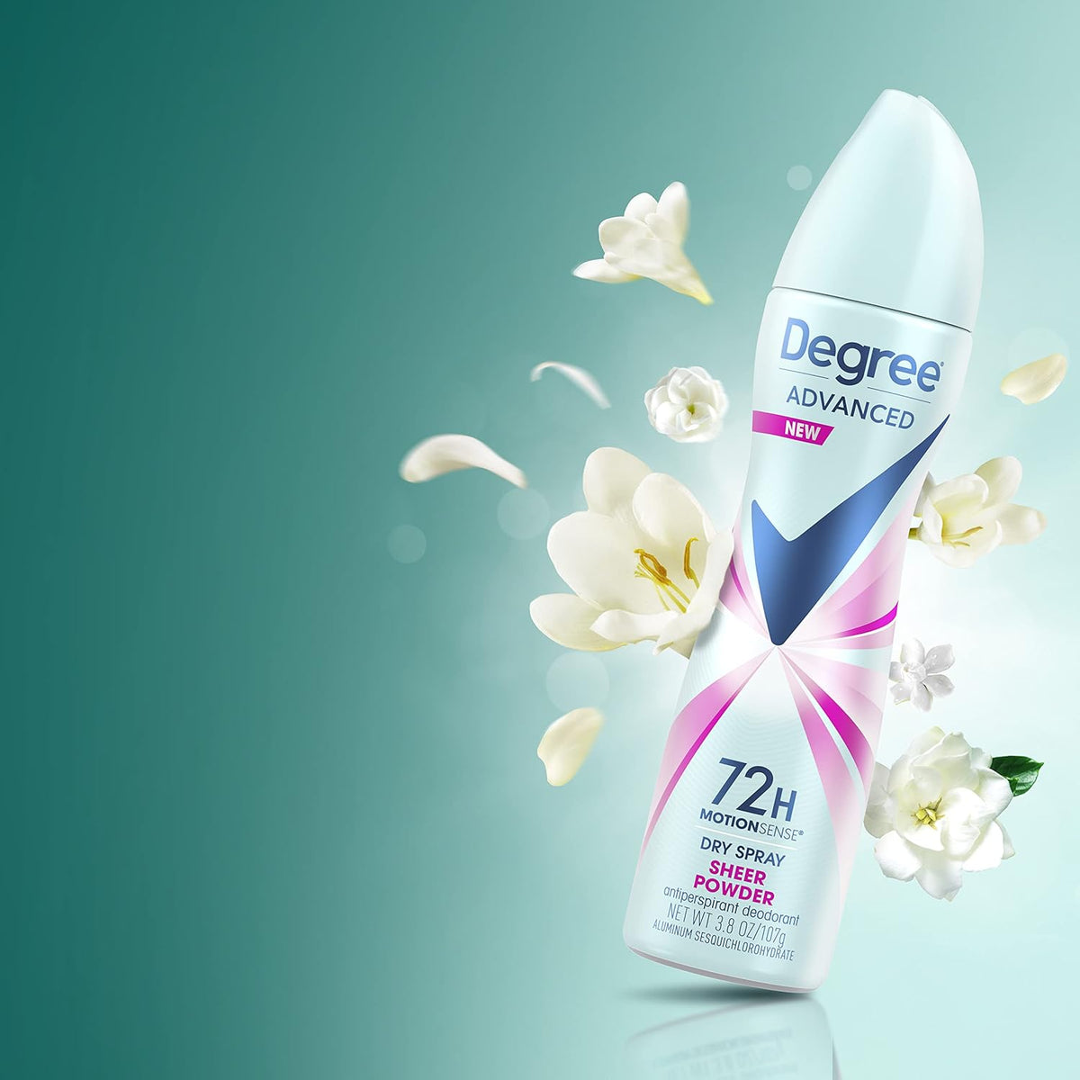 Degree Advanced Dry Spray Antiperspirant – 72-Hour All-Day Confidence for Busy Professionals, Sheer Powder 3.8 oz Pack of 3