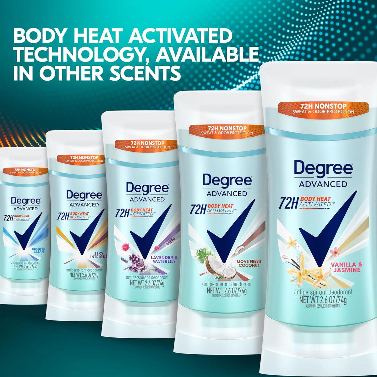Degree Advanced Protection Vanilla & Jasmine Antiperspirant for Women – Portable Sweat Control for Trail Runs and Patio Brunches