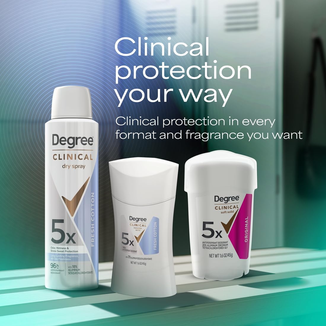 Degree Clinical Strength Antiperspirant for Self-Care Routine, Fresh Cotton Invisible Solid for Women Seeking 96-Hour Confidence