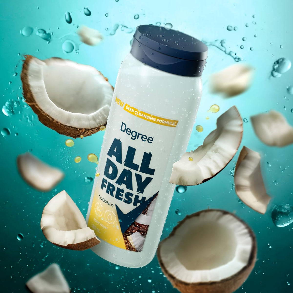 Degree Men Body Wash Coconut Sandalwood – Calming Self-Care Shower Gel for Post-Workout Recovery
