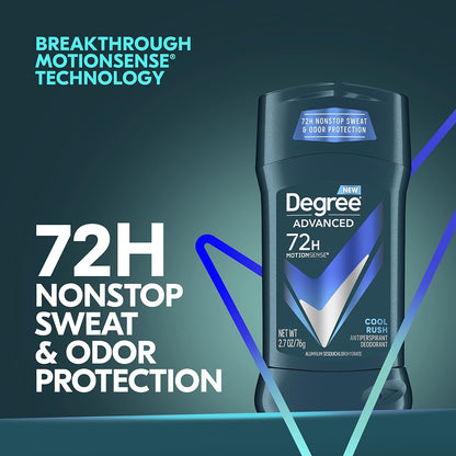 Degree Men Cool Rush Antiperspirant 4-Pack – Post-Workout Cool Down Ritual with Motion-Activated Arctic Freshness