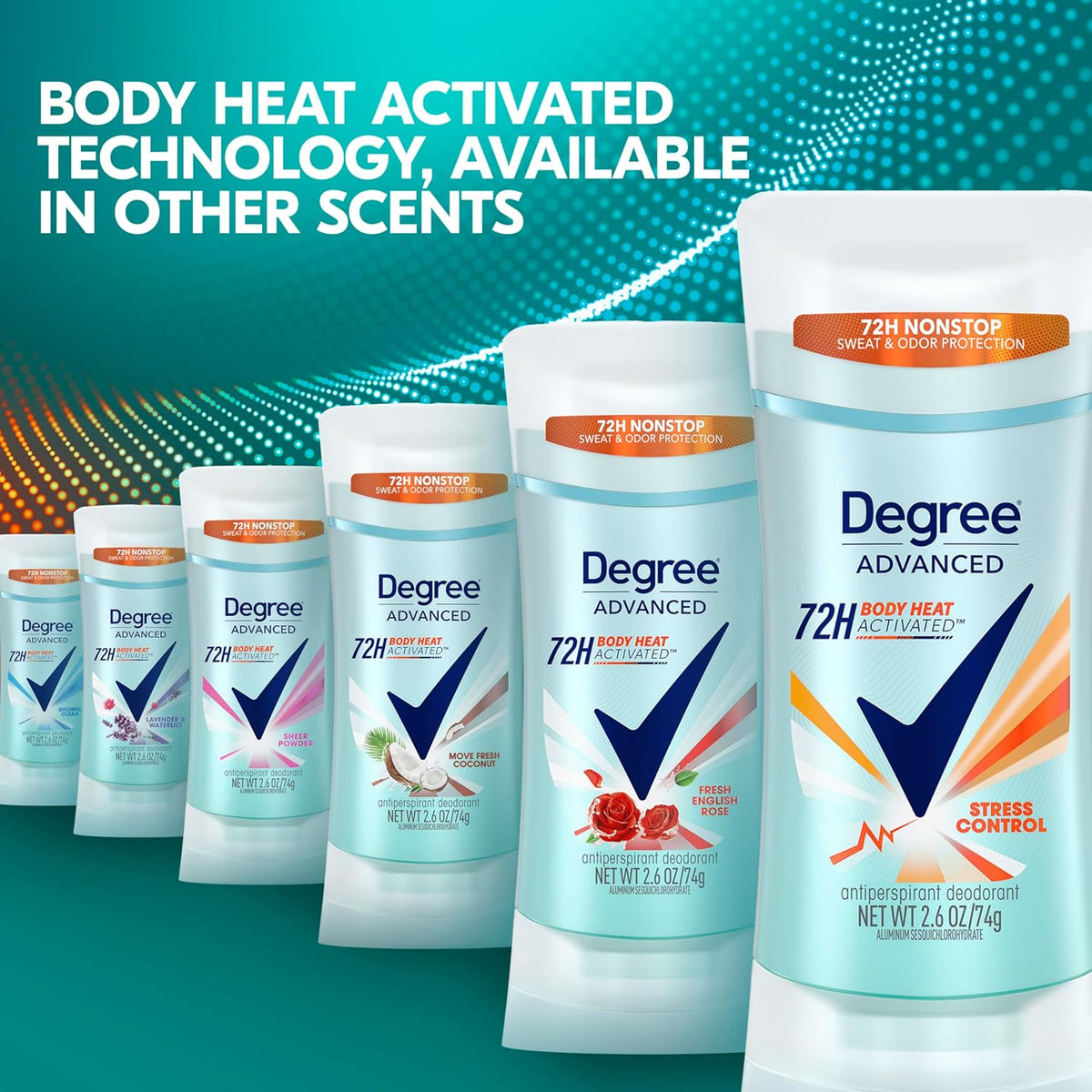 Degree Women Antiperspirant Stress Control 72-Hour Deodorant Stick for Evening Self-Care Routines and Mindful Mornings 2.6 oz