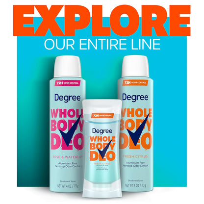 Degree Women Whole Body Deodorant Spray – Aluminum-Free Fresh Citrus Scent for Post-Yoga Refresh and Self-Care Routine