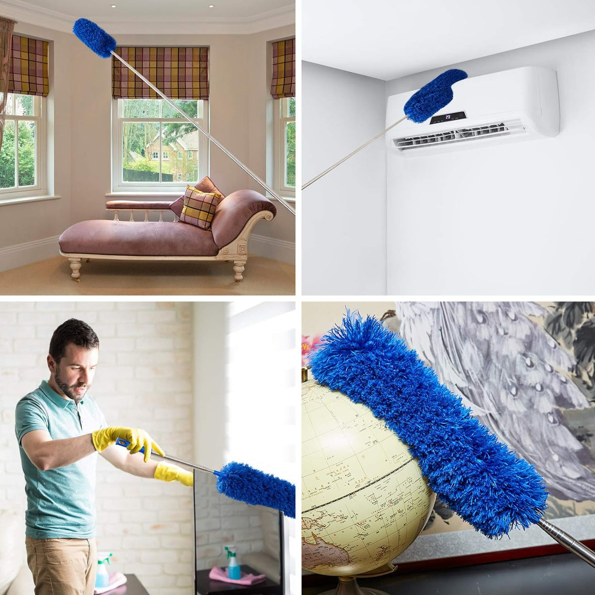 detachable, machine-washable duster heads for reuse