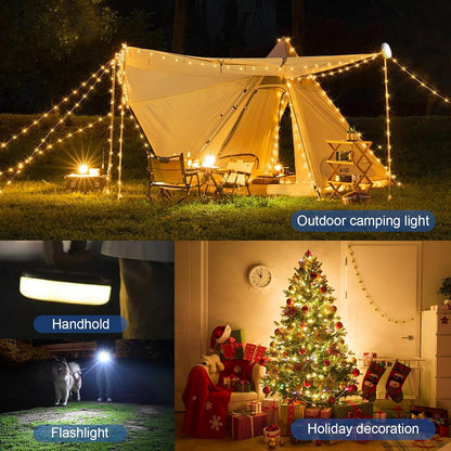 DGE Camping String Lights – 32.8ft Retractable LED Strip for Tents, Patios and Backyard Gatherings, IPX4 Waterproof