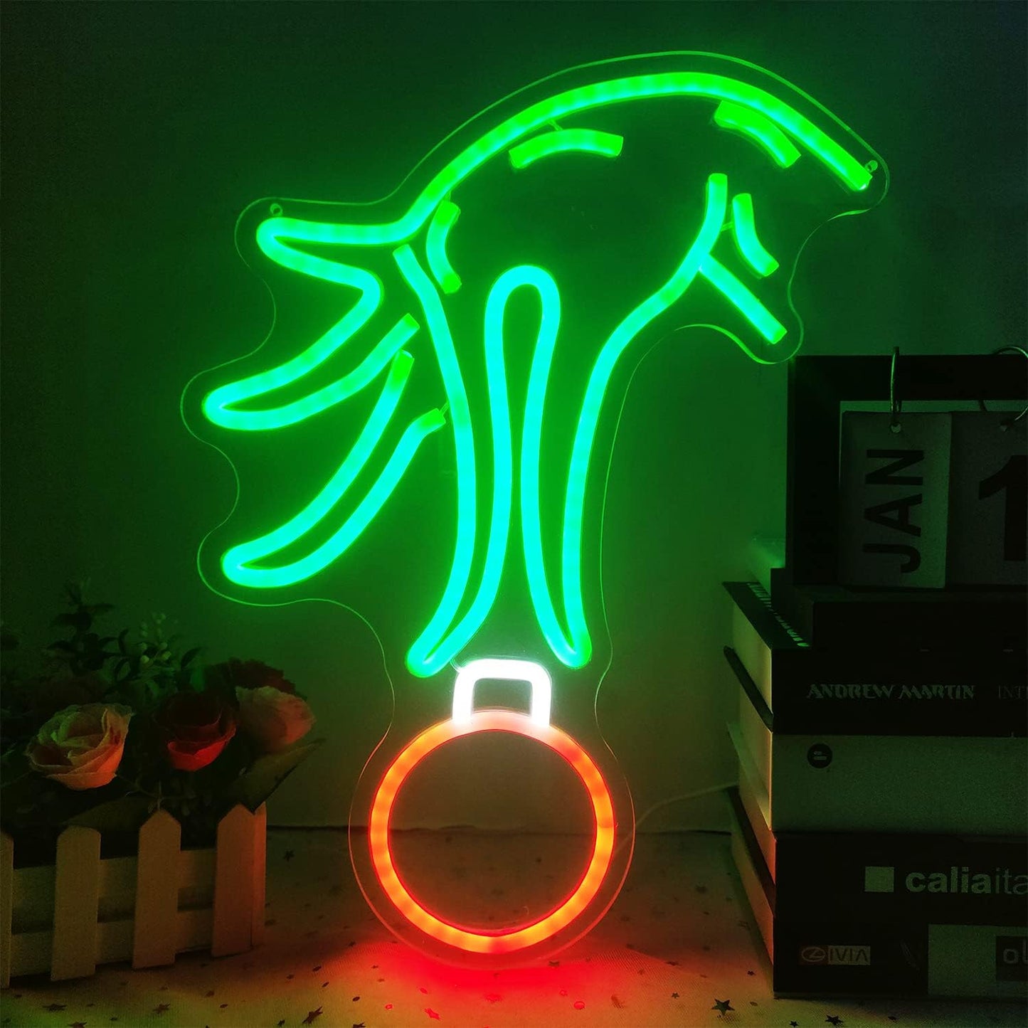 dimmable led neon strip light with green glow and soft, uniform light transmittance