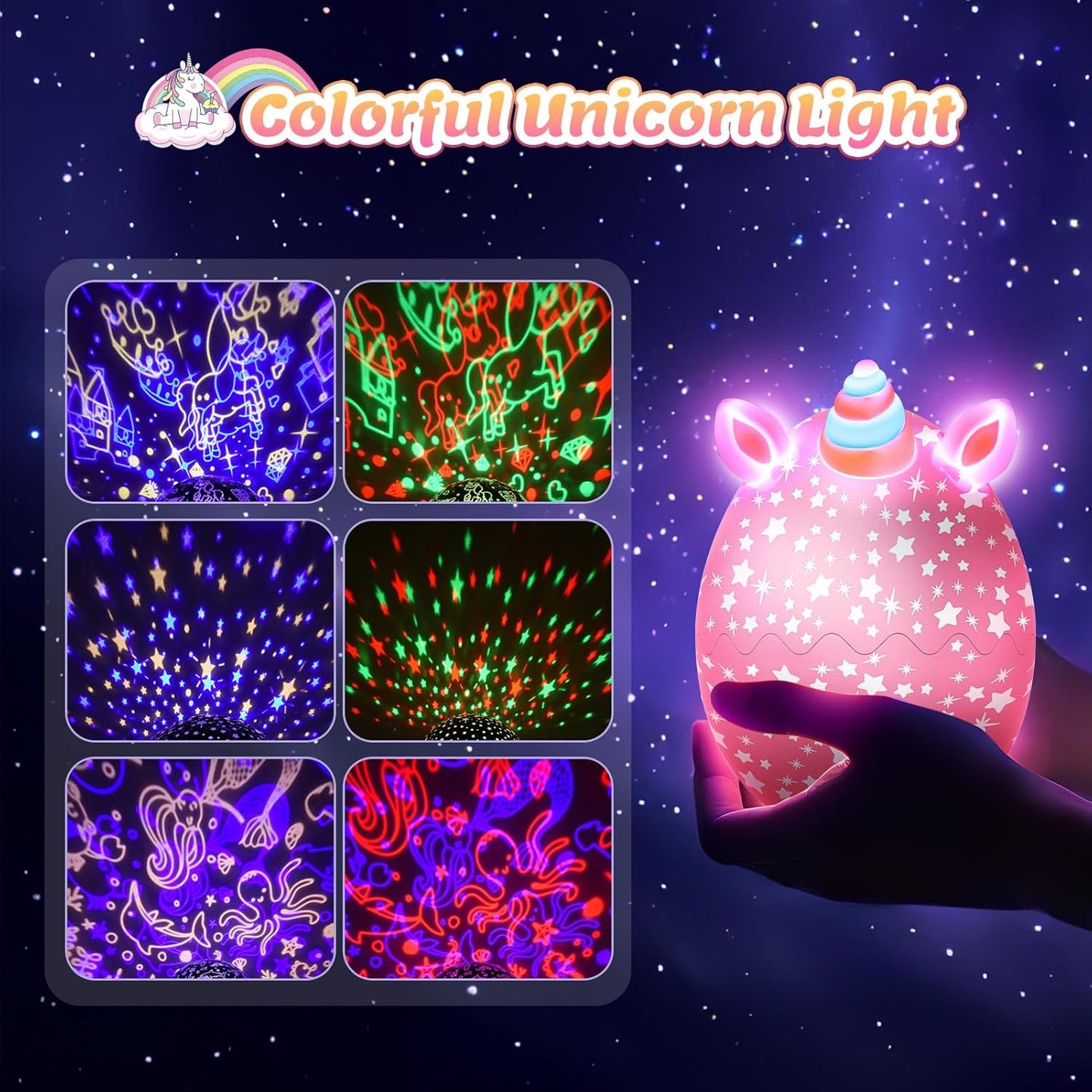 Dinosaur Egg Night Light Projector – Magical Birthday Gift for Boys Ages 3-12, 3-in-1 Starry Sky & Sea World Lamp
