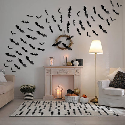 DIYASY 3D Bat Stickers 120 Pcs Kid Friendly Halloween Craft Activity Set for Classroom Playroom and Bedroom Decor