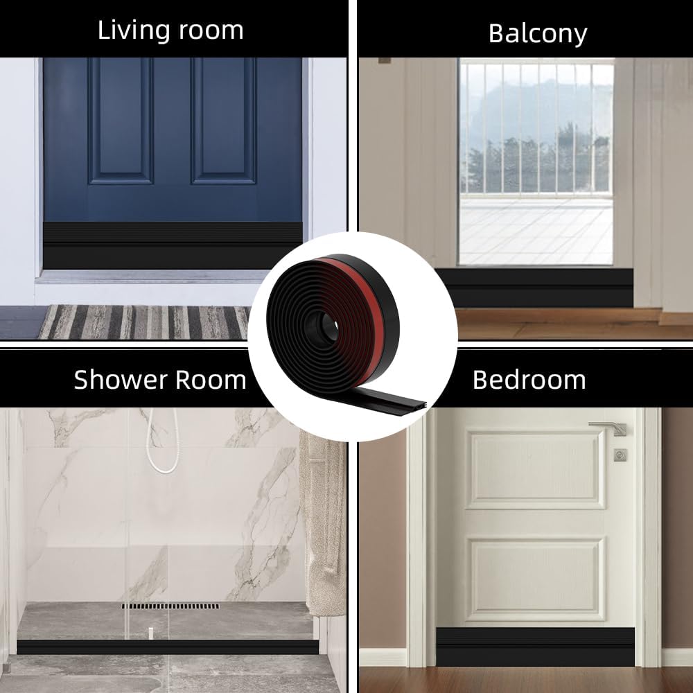 Door Draft Stopper – Sleek Under-Door Seal in Transparent Silicone for Modern Living Room Aesthetic