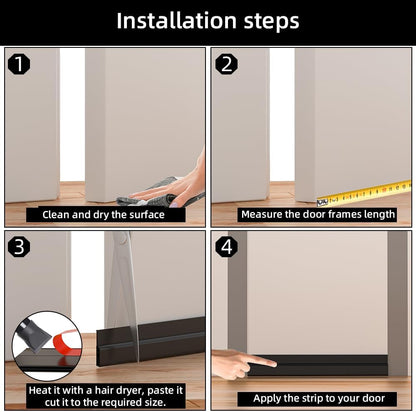 Door Draft Stopper – Sleek Under-Door Seal in Transparent Silicone for Modern Living Room Aesthetic
