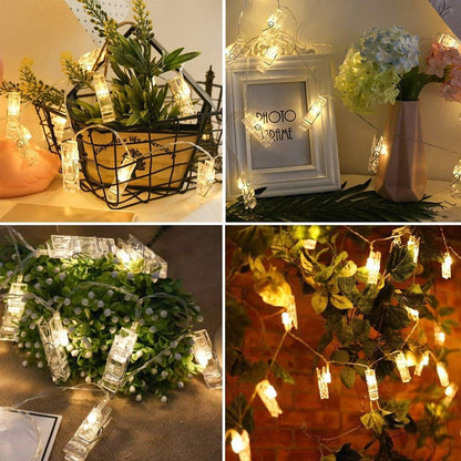 Dopheuor Photo Clip String Lights – Cozy Bedroom Wall Decor with Warm White Twinkle Glow