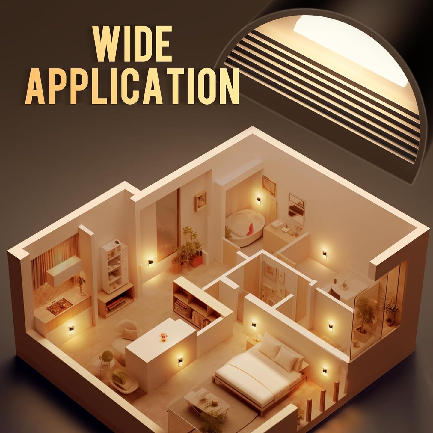 DORESshop LED Night Light – Flameless Plug-in Light for Elderly Parents, Fall Prevention Hallway and Stairway Safety