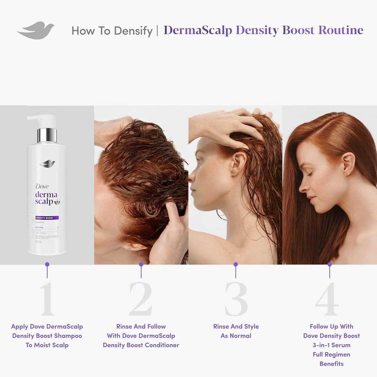 Dove Derma Scalp Density Boost Shampoo – Uncluttered Shower Essential for Thinning Hair, Sulfate-Free Wash