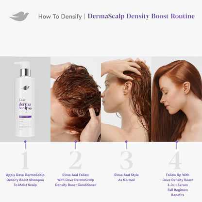 Dove Derma Scalp Density Boost Shampoo – Uncluttered Shower Essential for Thinning Hair, Sulfate-Free Wash