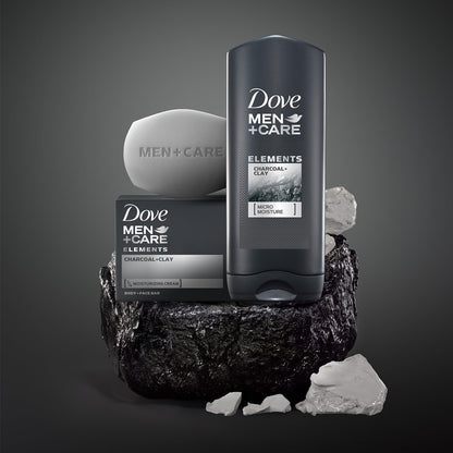 Dove Men+Care Charcoal 3-in-1 Bar 12-Pack – Nightly Wind-Down Shower Ritual for Dry Skin, Calming Self-Care