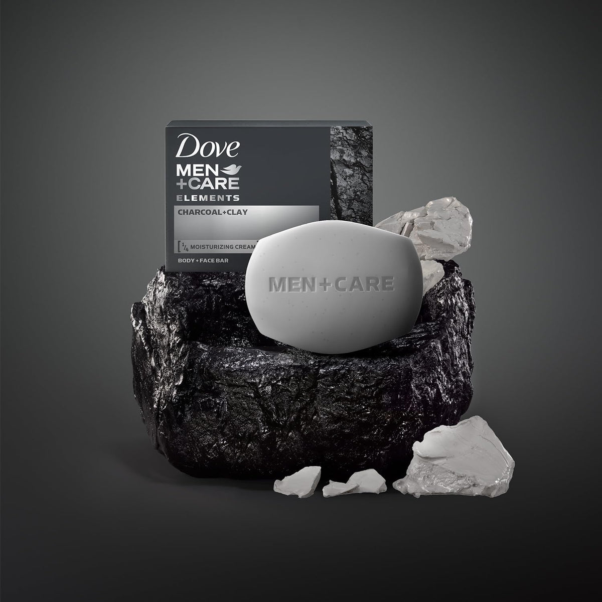 Dove Men+Care Charcoal 3-in-1 Bar 12-Pack – Nightly Wind-Down Shower Ritual for Dry Skin, Calming Self-Care