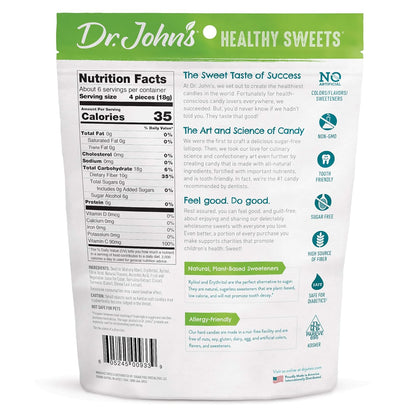 Dr. John's Healthy Sweets Black Licorice Hard Candy – Portion Controlled Study Buddy for Long Reading Blocks, Plant Based, 3.85 OZ
