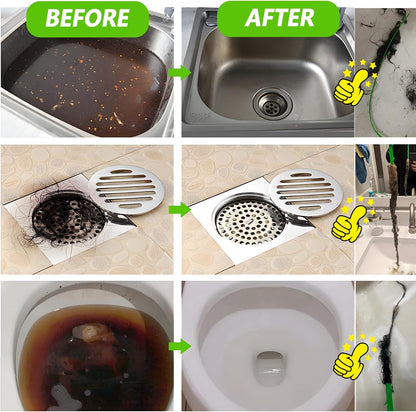 Drain Snake Set - Safe Kitchen Sink and Bathroom Drain Clog Remover for Family Homes, No Harsh Chemicals Needed