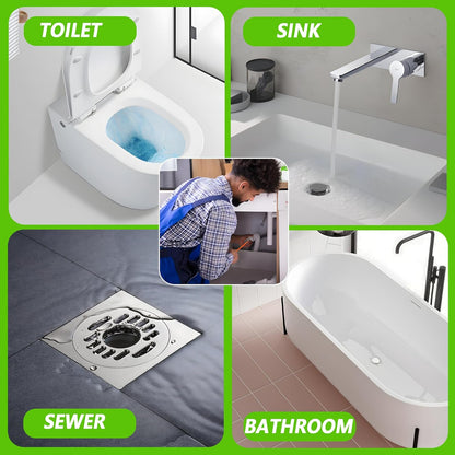 Drain Snake Set - Safe Kitchen Sink and Bathroom Drain Clog Remover for Family Homes, No Harsh Chemicals Needed