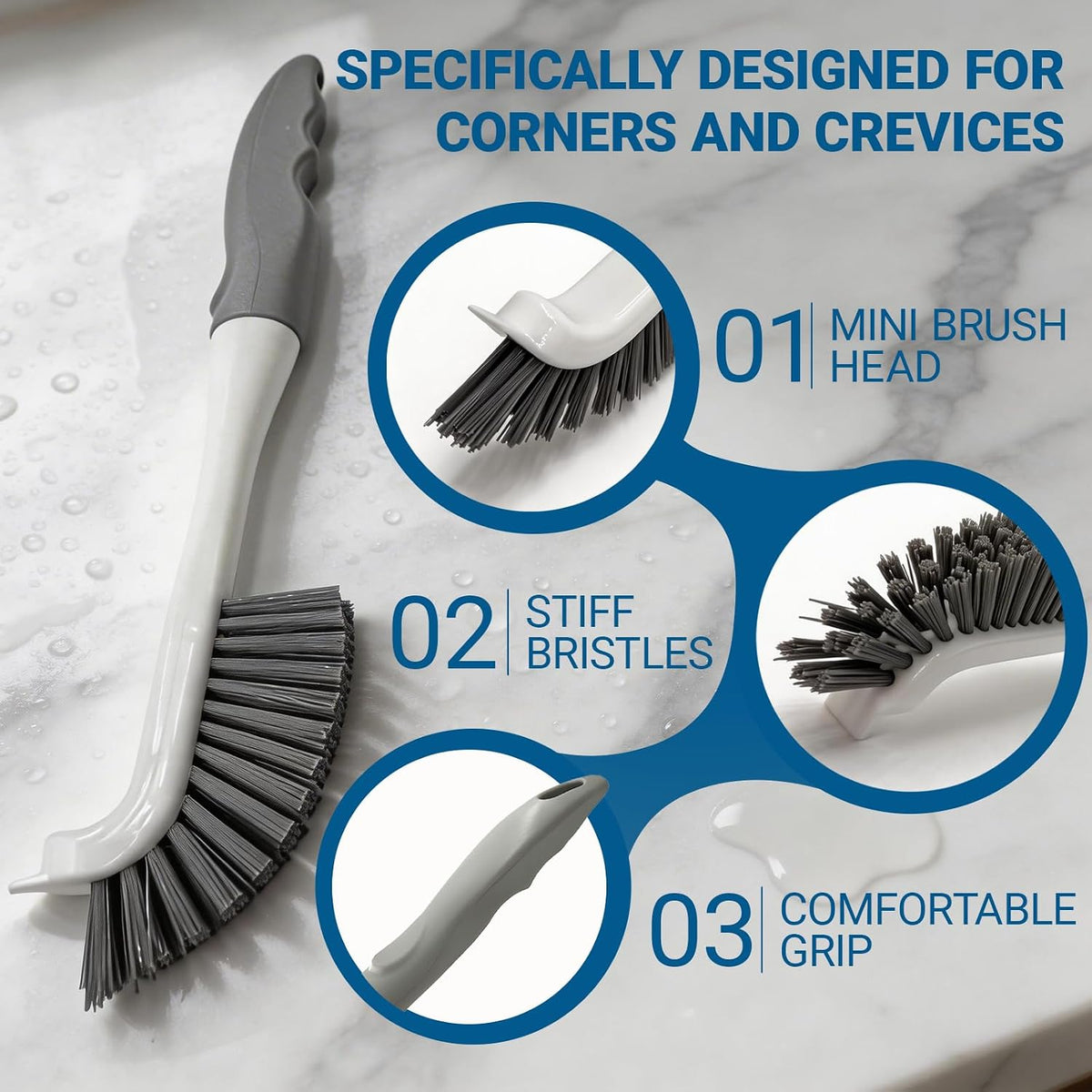durable plastic handle and construction built to withstand repeated wet use