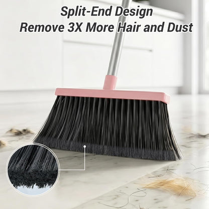 dustpan with precision rubber lip that sits flush against the floor