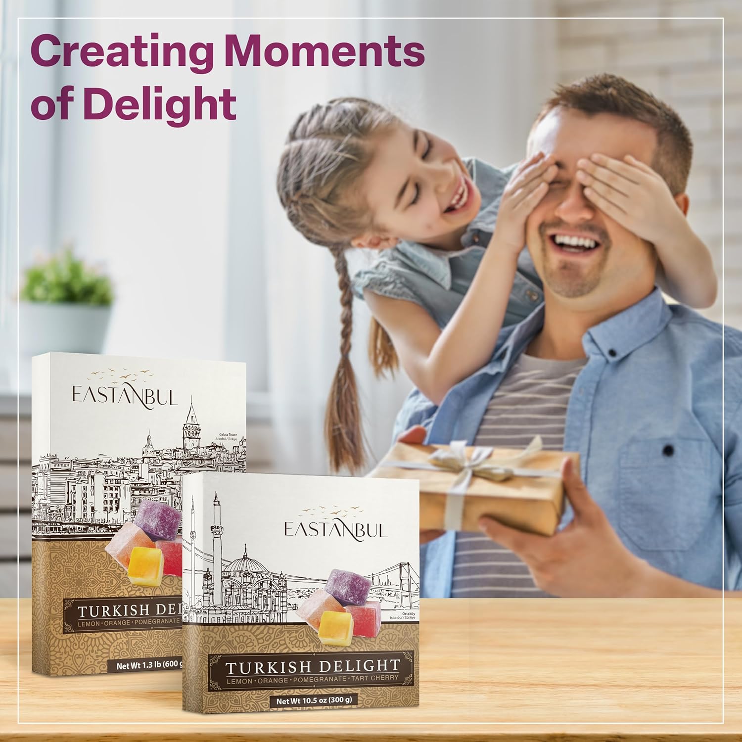 Eastanbul Turkish Delight Candy 10.5oz, Exotic International Sweet for Holiday Gift Baskets and Eid Celebrations
