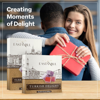 Eastanbul Turkish Delight Candy – Elegant Birthday Gift for Her and Mom, Gourmet Lokum Sampler