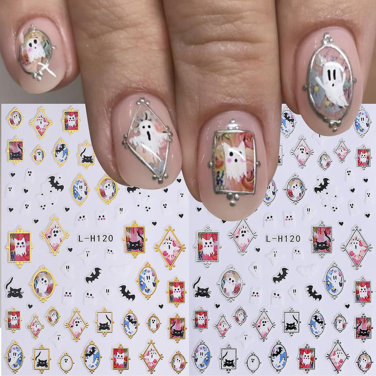 easy peel-and-stick application on natural or artificial nails