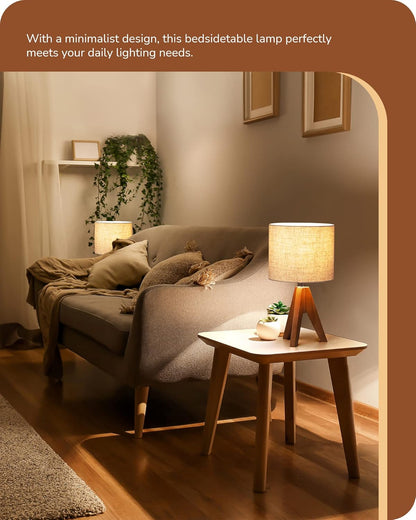 EDISHINE Tripod Table Lamp – Child-Safe Bedside Lamp for Nursery and Kids Room Reading