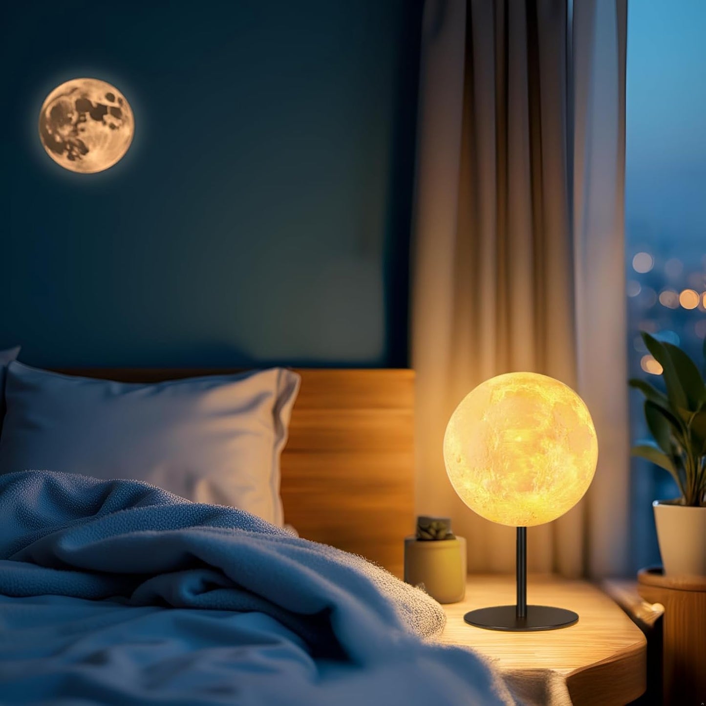 Ehobroc Moon Lamp – Safe Night Light for Kids Room, Cool-Touch LED with Cord Switch