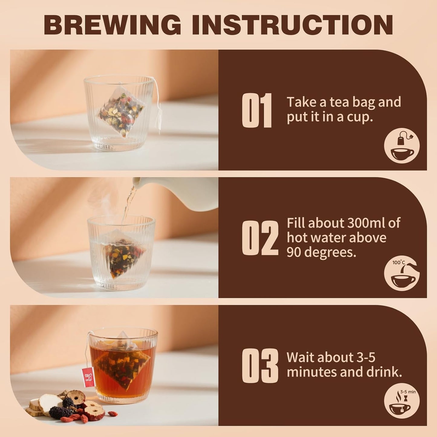 Eight Treasures Ginseng Herbal Tea – Thoughtful Wellness Gift for Mom and Her, Daily Kidney & Sleep Support, 30 Bags