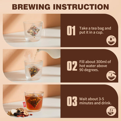 Eight Treasures Ginseng Herbal Tea – Thoughtful Wellness Gift for Mom and Her, Daily Kidney & Sleep Support, 30 Bags