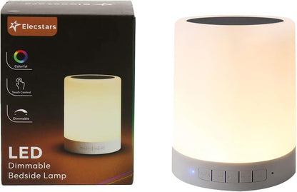 Elecstars Touch Bedside Lamp with Bluetooth Speaker - Thoughtful Birthday Gift for Her, Dimmable Color-Changing Night Light for Women Who Love Music and Ambiance