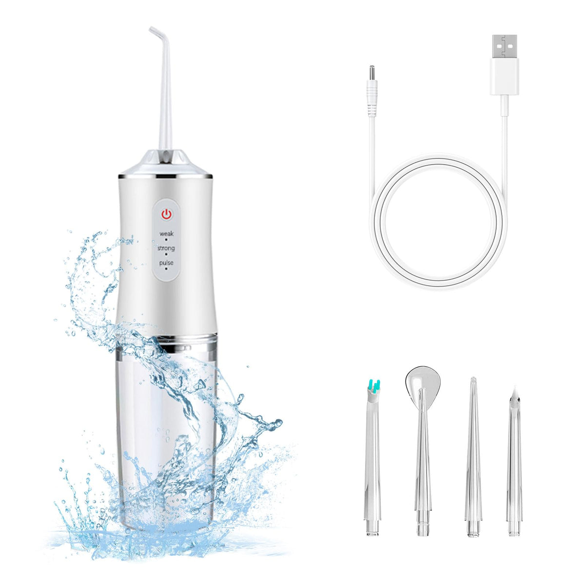 Electric Water Flosser Cordless for Teeth 3 Modes 4 Jet Tips Cleaning and Flossing Water Dental Portable Floss Irrigator Oral Water Flossed Rechargeable Tonsil Stone Travel Adults Birthday Gift
